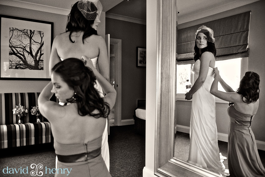 Final touches to the wedding dress