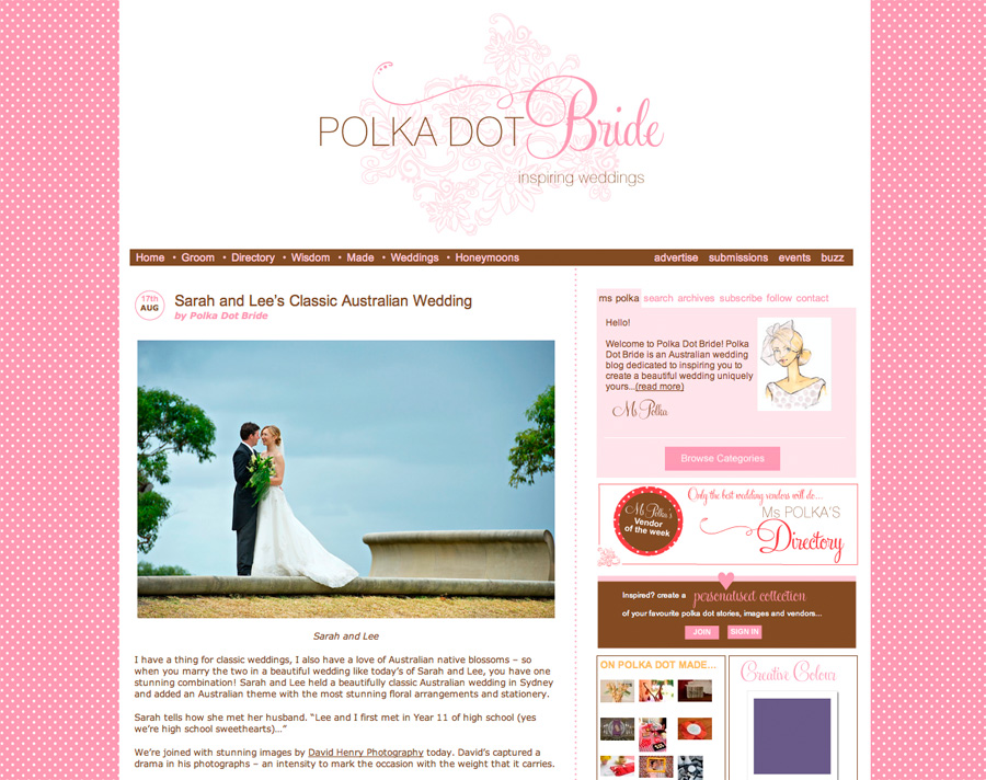 Polka Dot Bride feature