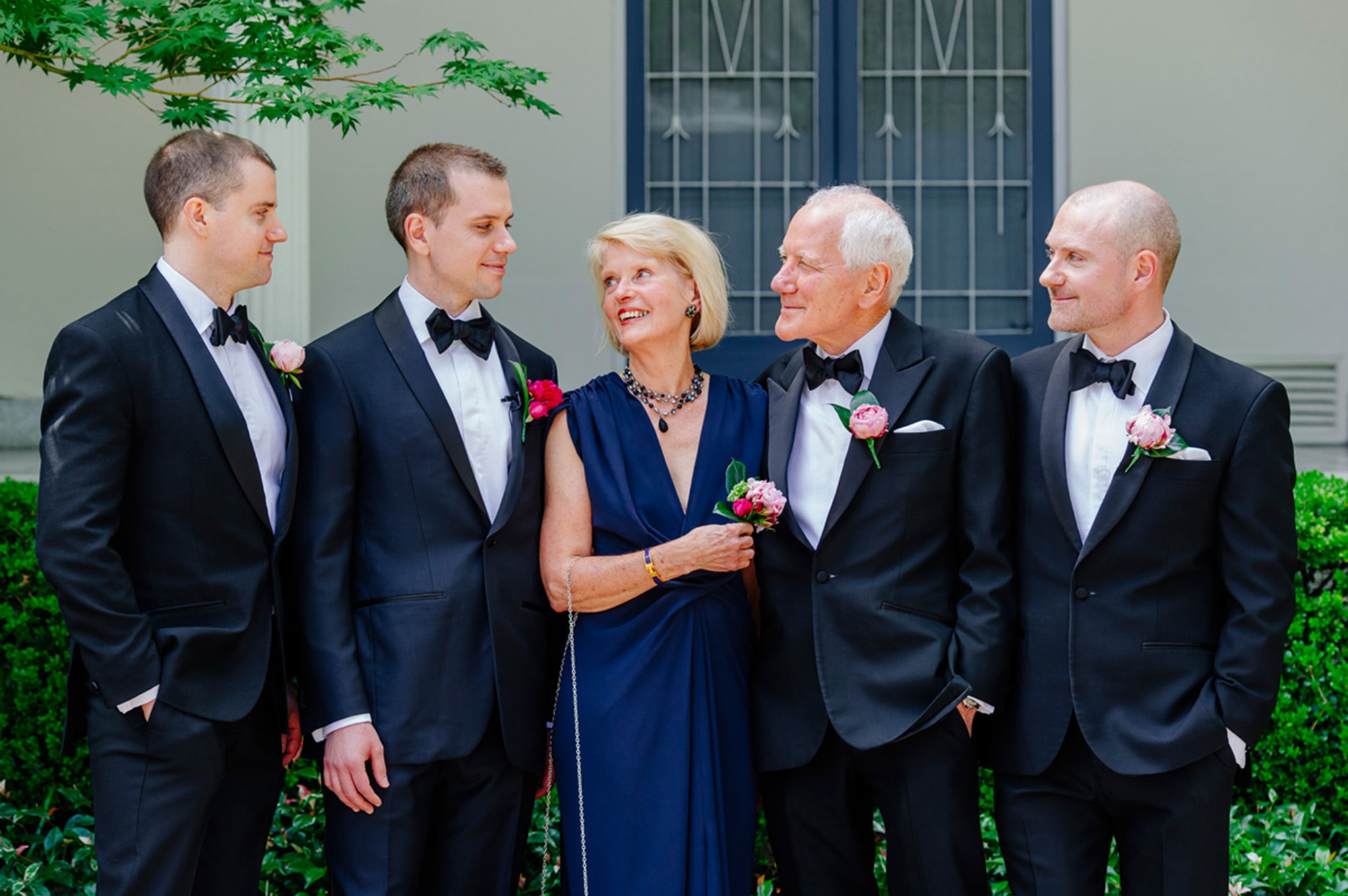 Groom and his parents and brother