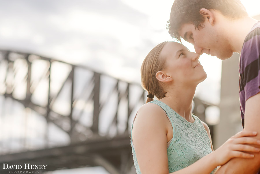Engagement photos under Sydney Harbour Bridge