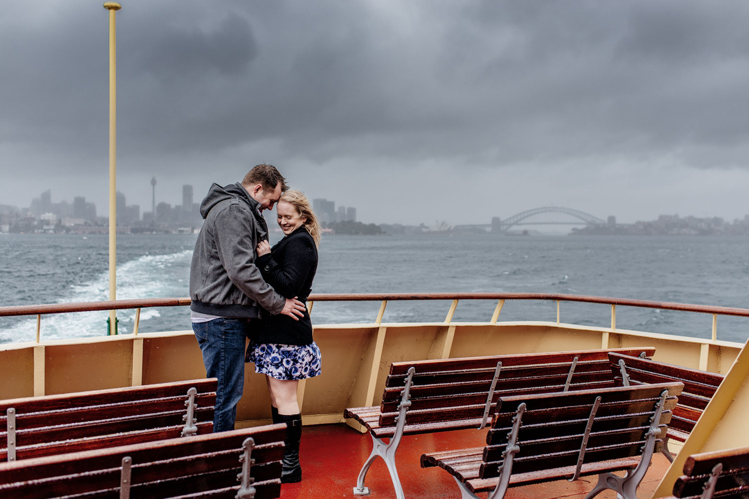 Sydney Harbour Rainy Engagement Photos
