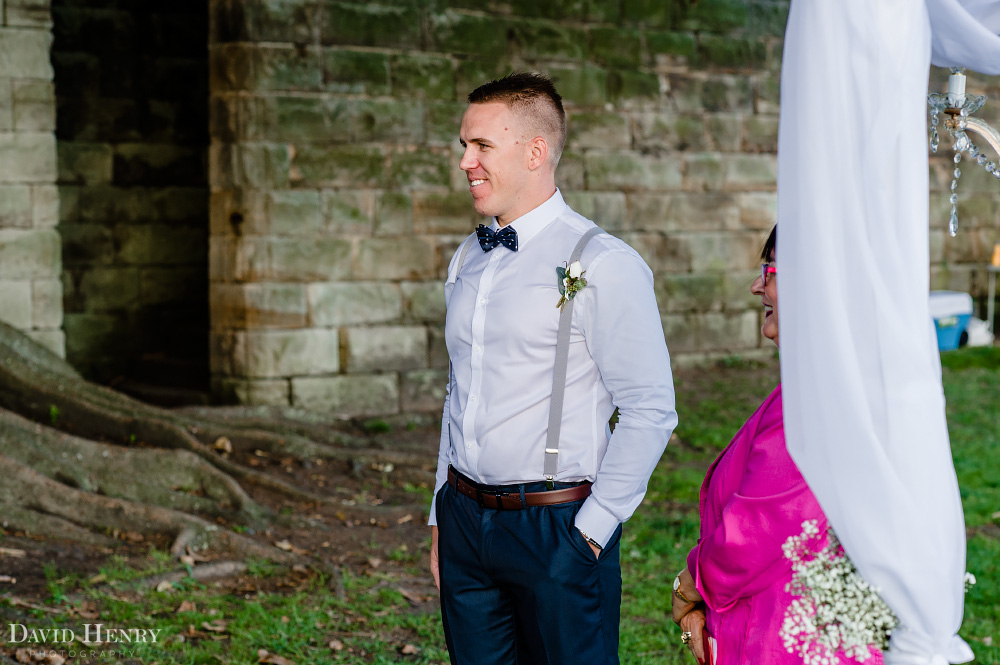 Groom waiting to get married at Captain Henry Waterhouse Reserve