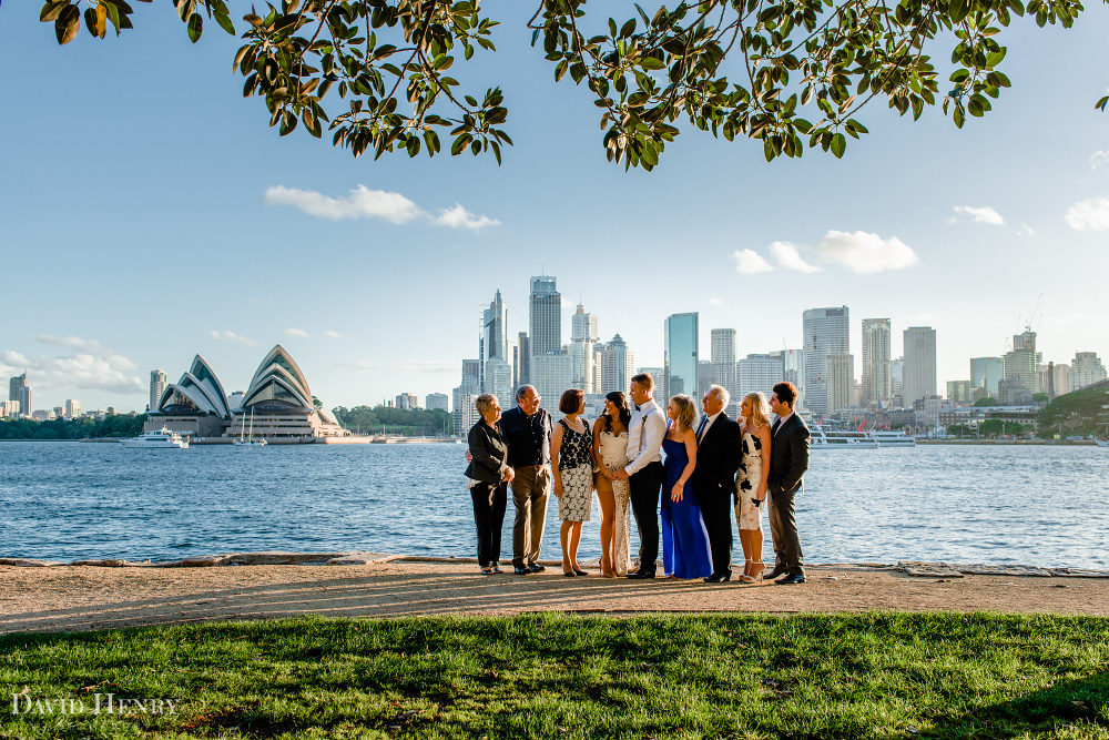 Wedding day family photos, Sydney Harbour, Kirribilli