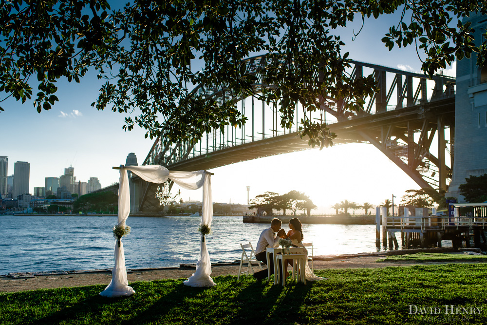 Wedding photos at Captain Henry Waterhouse Reserve, Sydney Harbour, Kirribilli