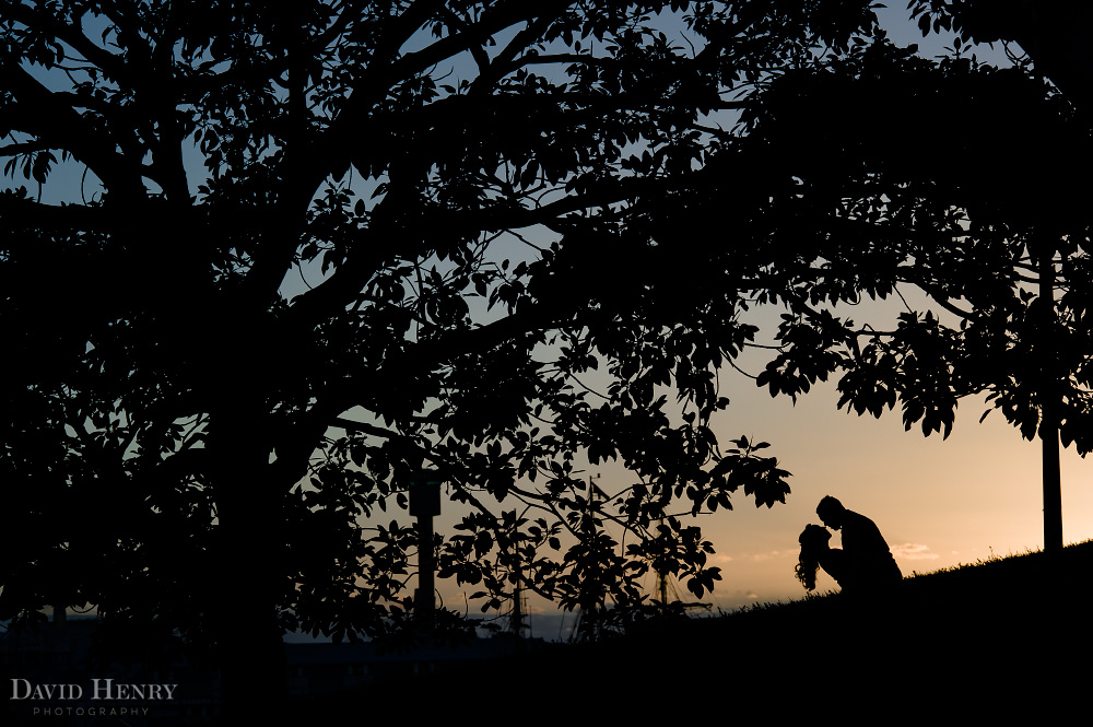 Silhouette Bride and Groom Sydney Harbour