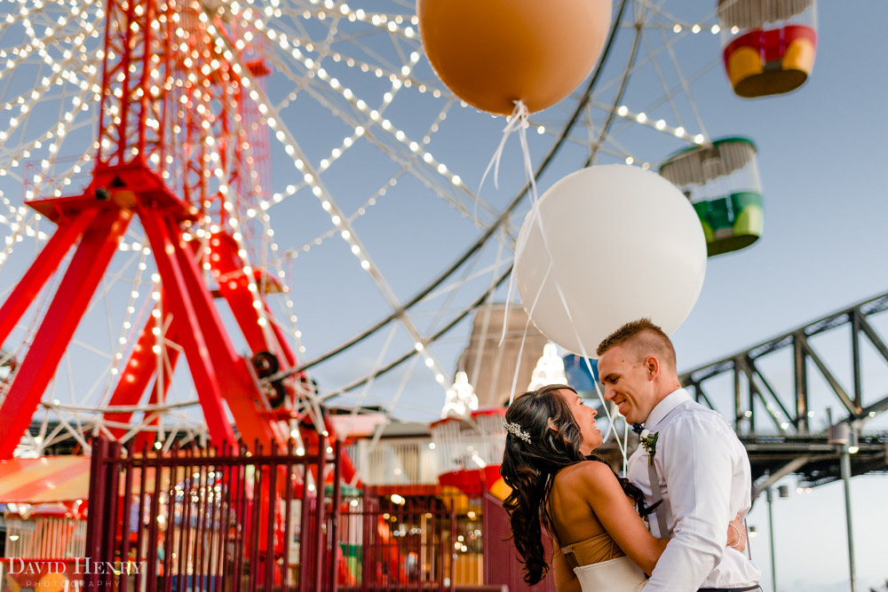 Bride and Groom Sydney's Luna Park