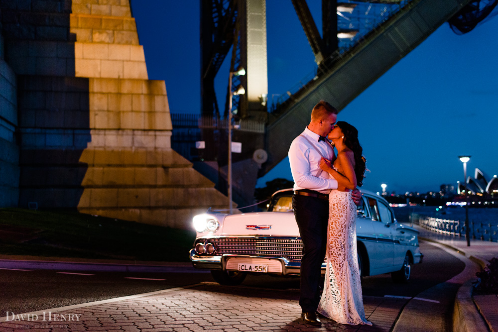 Bride and Groom under Sydney Harbour Bridge