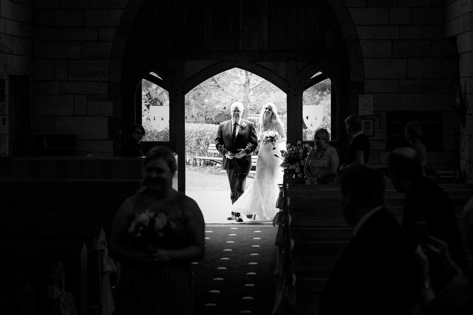Walking his daughter down the aisle at St Swithuns, Telegraph Rd, Pymble