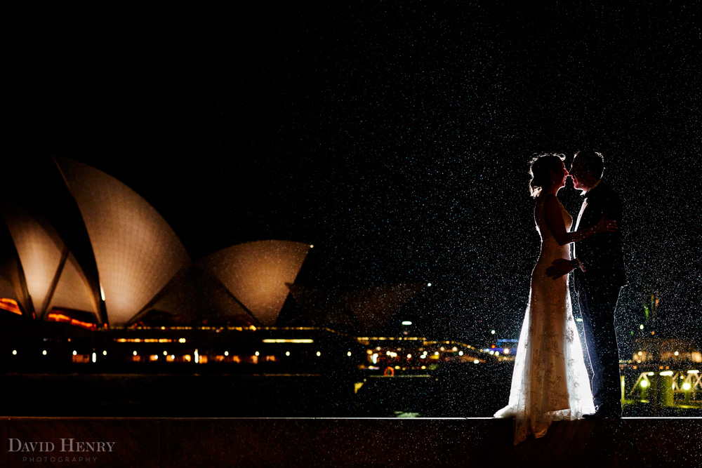 Night wedding photos with Sydney Opera House