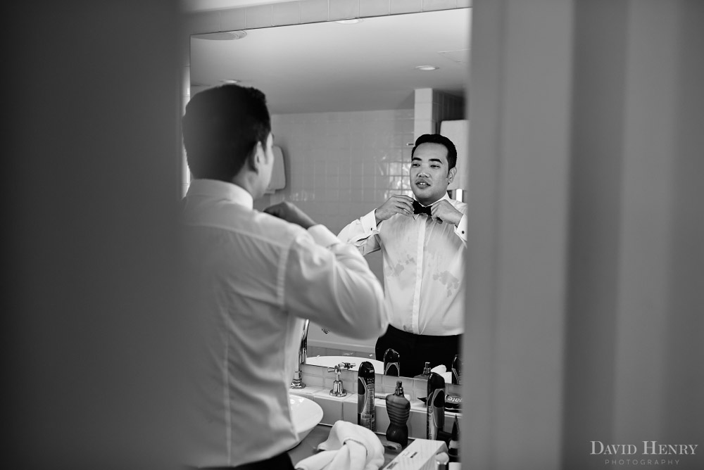 Groom getting ready at Vibe Hotel
