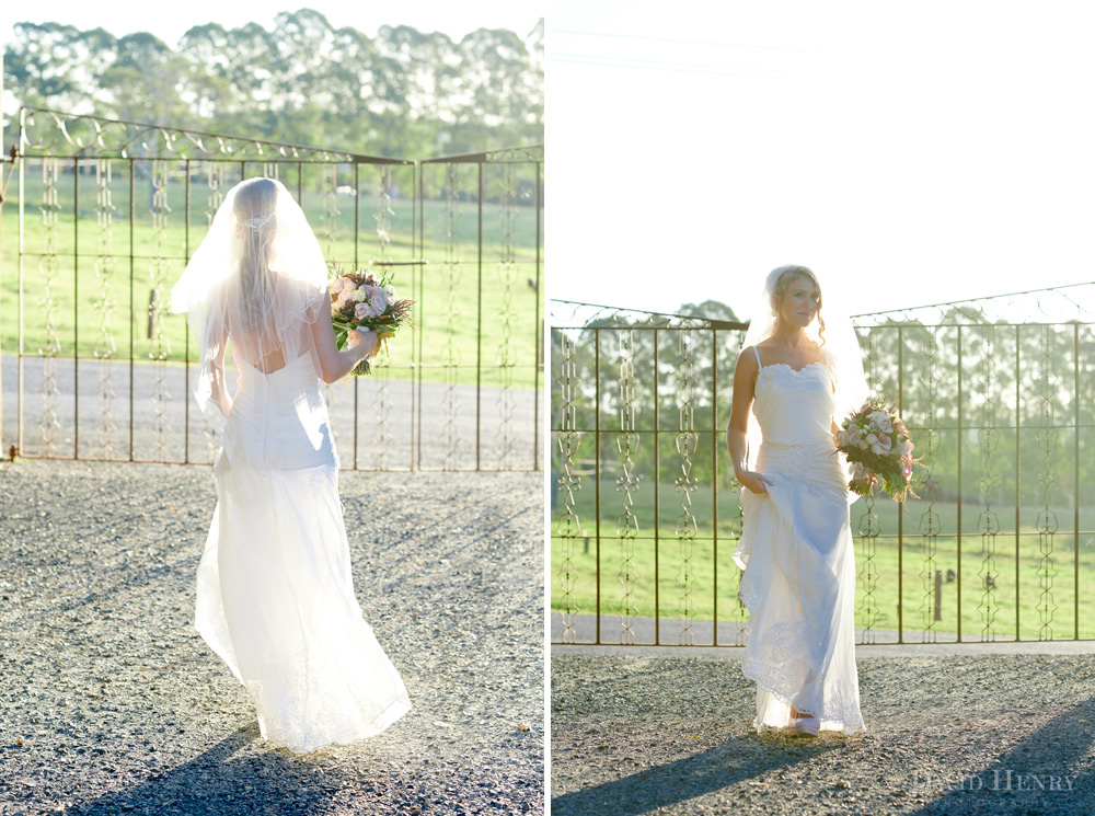 Bride in the sunshine at Down Converys Lane
