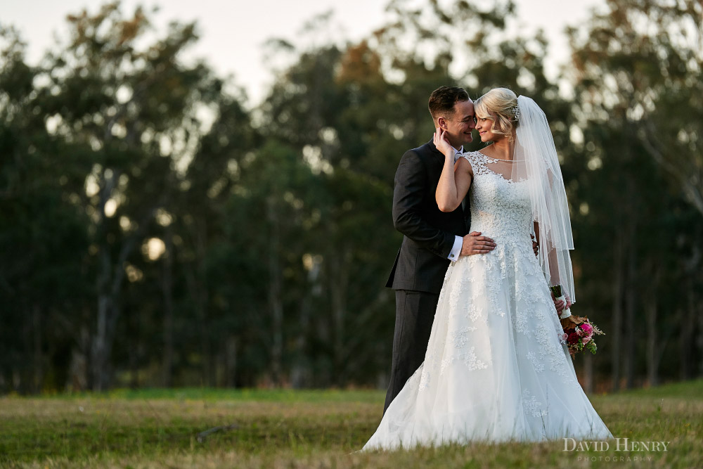 Bride and Groom photos in grounds of Ironbark Hill