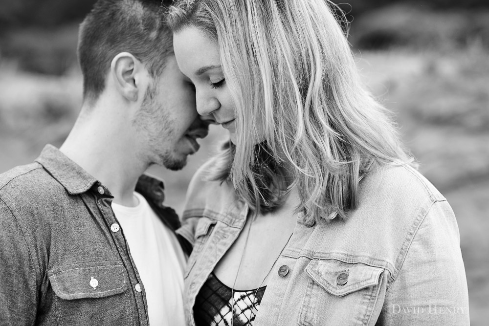 Black and white engagement photos at Mona Vale Beach