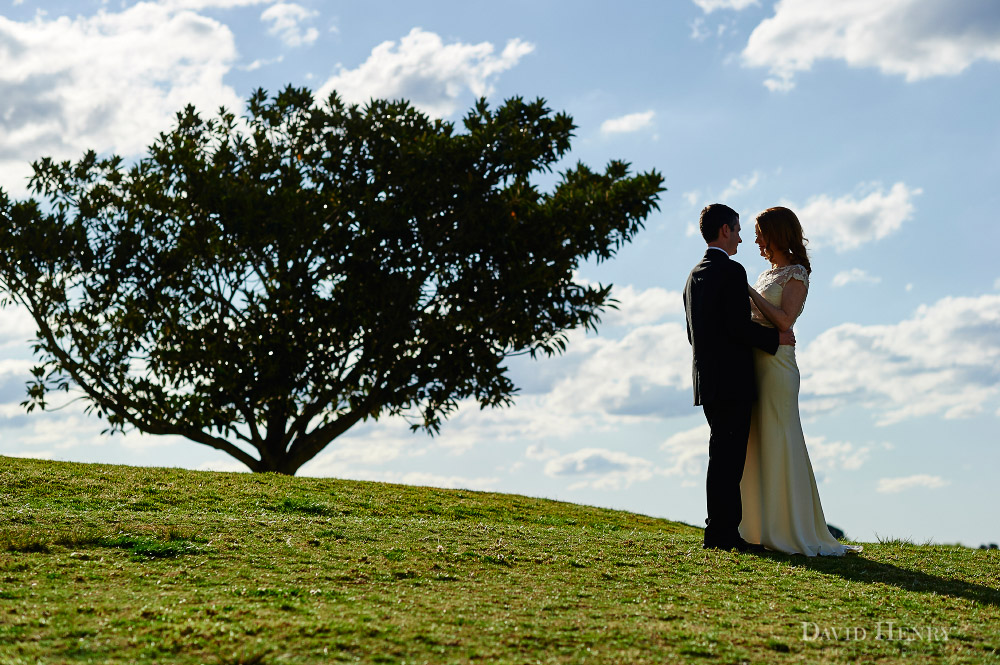 Wedding photos on a hill