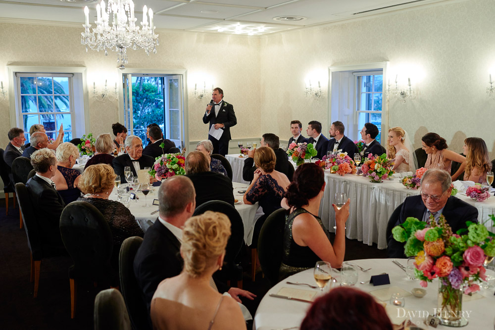 Wedding reception speeches Dunbar House