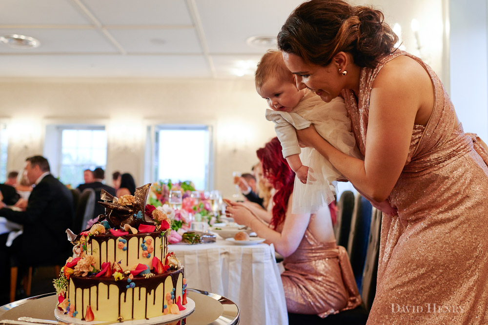 Admiring the wedding cake