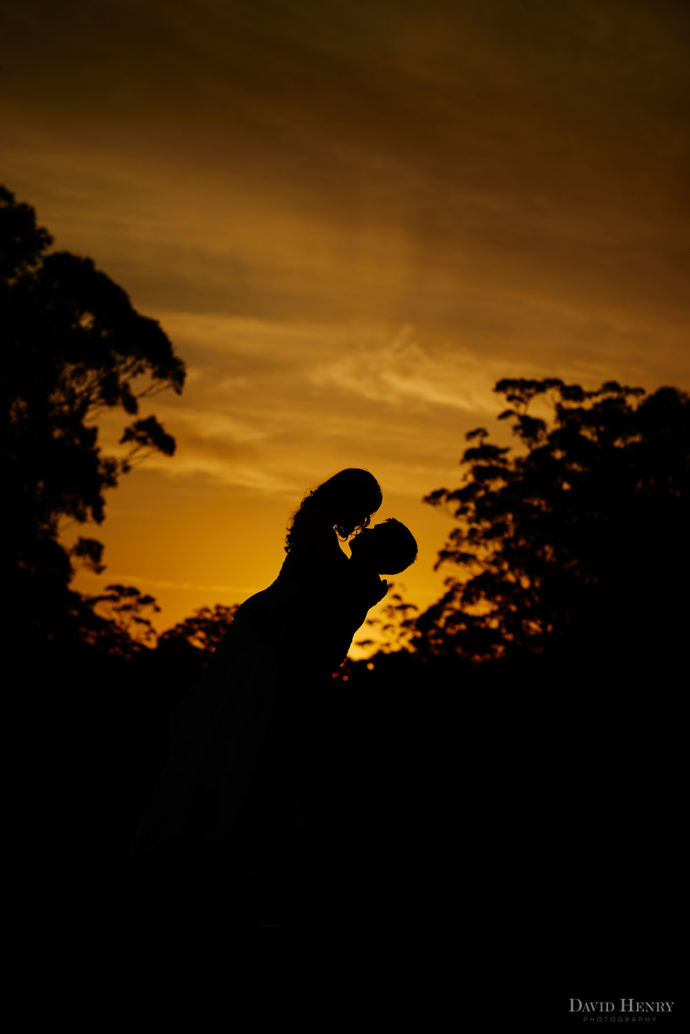 Sunset silhouette at Wedding photos at Pymble Golf Club