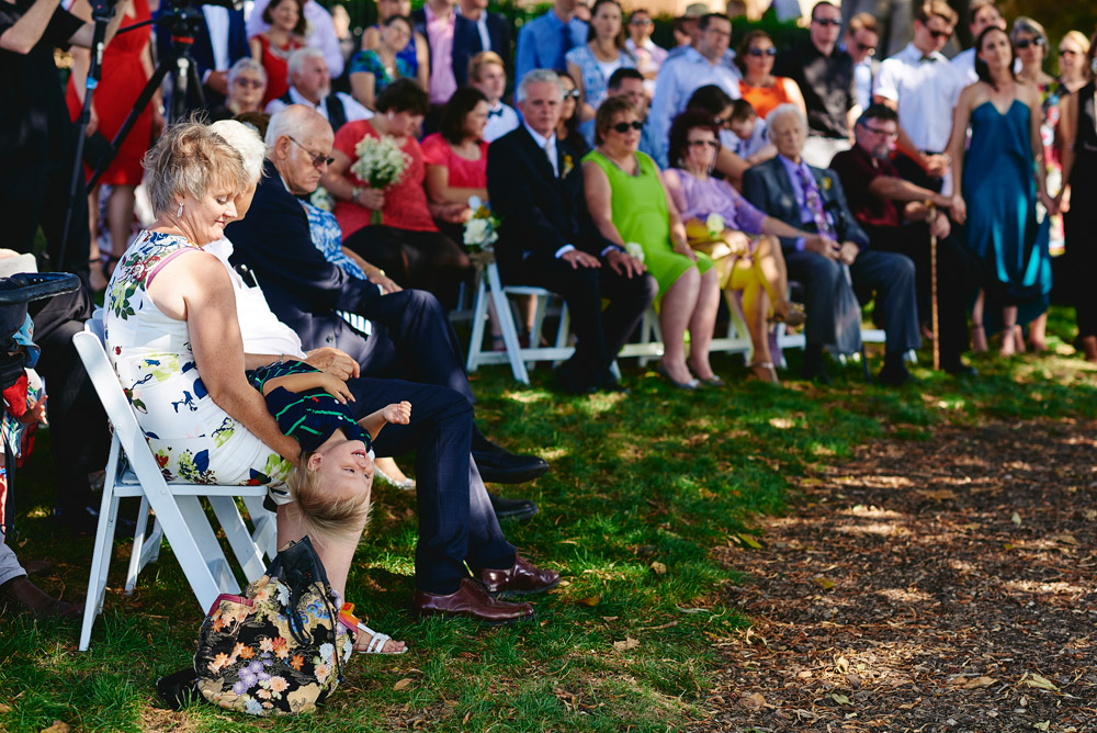 Guests watching the wedding ceremony at Observatory Hill