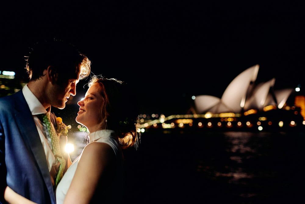 Night photos for wedding on Sydney Harbour