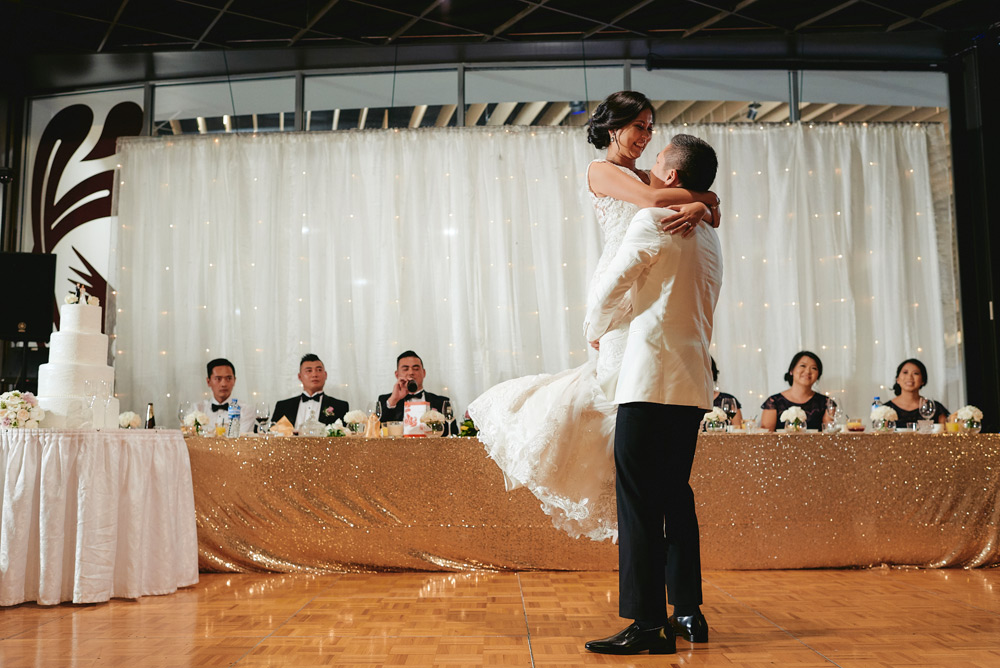 Bride and Groom first dance at Rhodes wedding reception