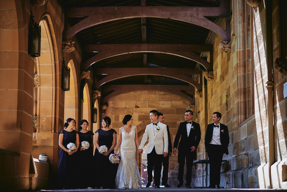 Bridal party photos at Sydney University