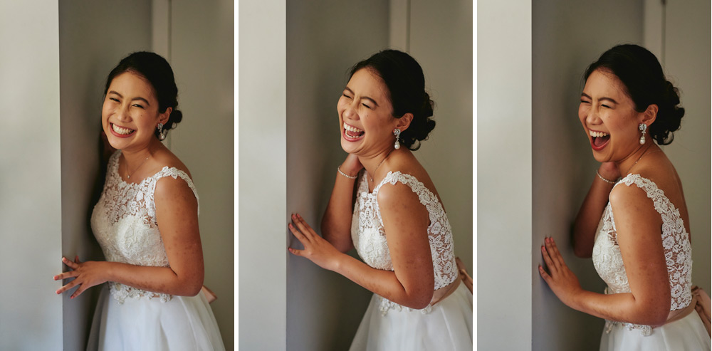 Bride laughing