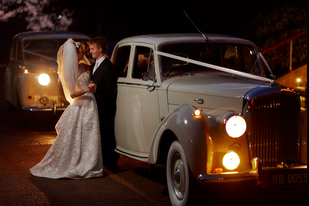 twilight wedding photos at newcastle cathedral