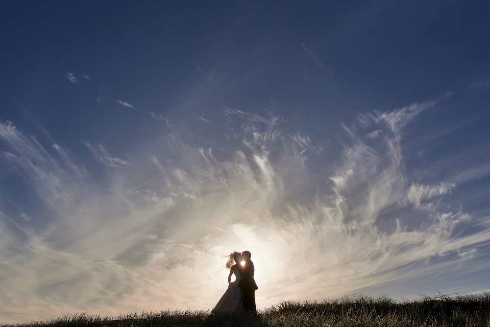 silhouette during wedding
