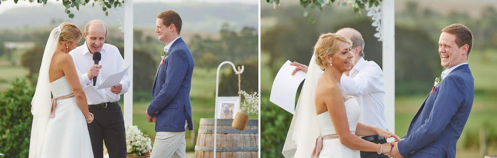 ceremony laughter at Mountain Ridge Wines