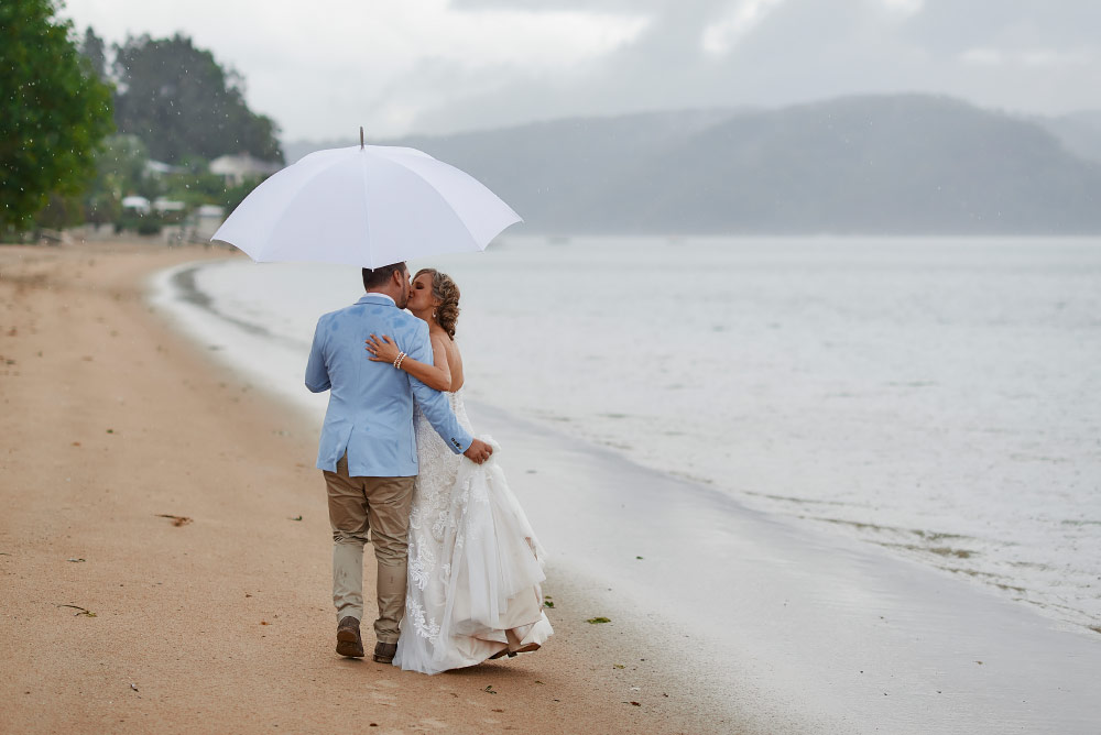 Palm Beach wedding photos in the rain