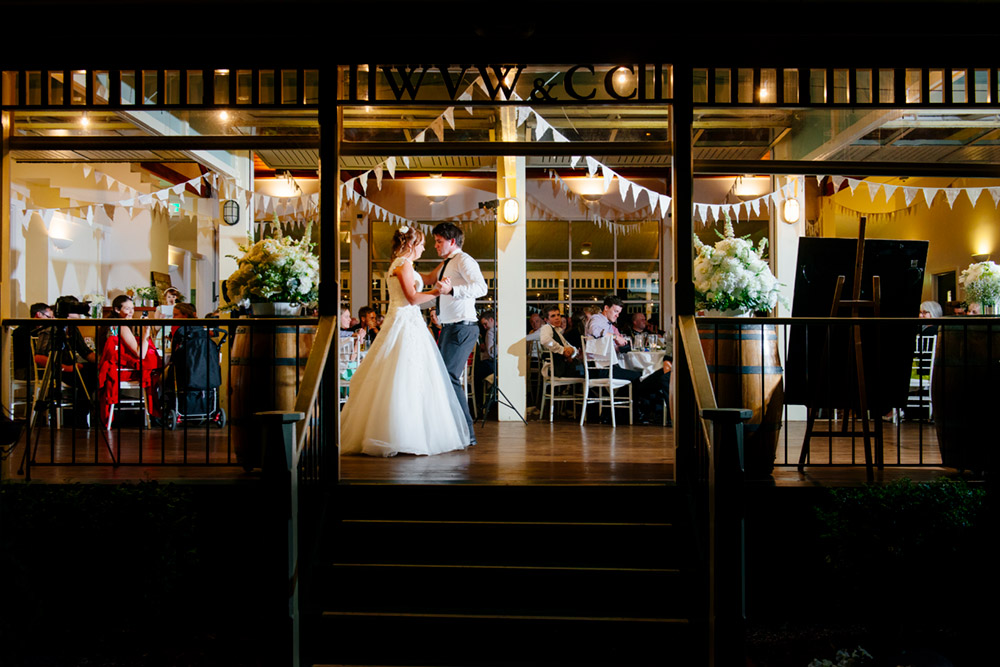 bride and groom first dance at wandin estate wedding