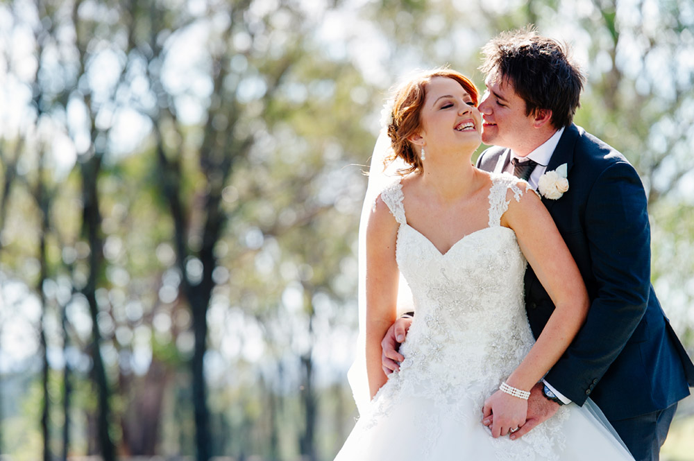 The Love between bride and groom at wandin estate wedding