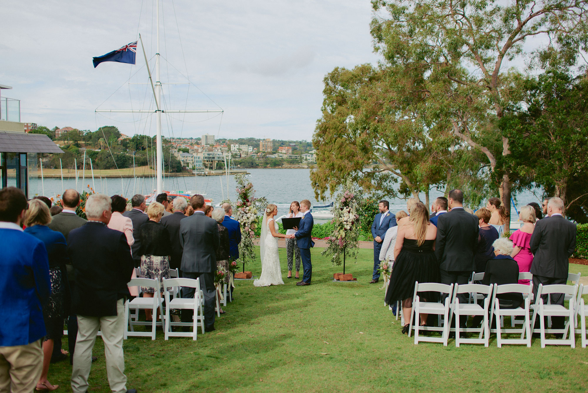 Wedding ceremony at Kirribilli Royal Sydney Yacht Squadron