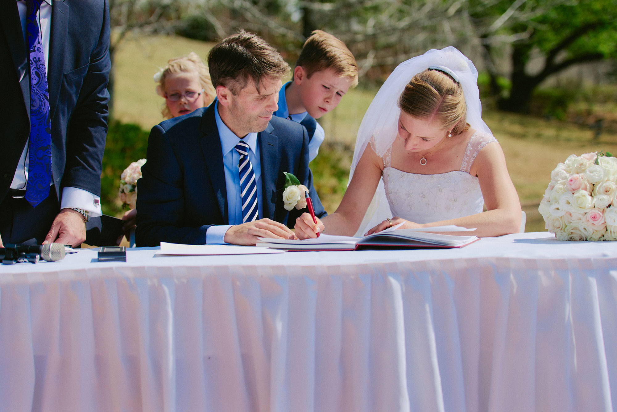 Signing the wedding register