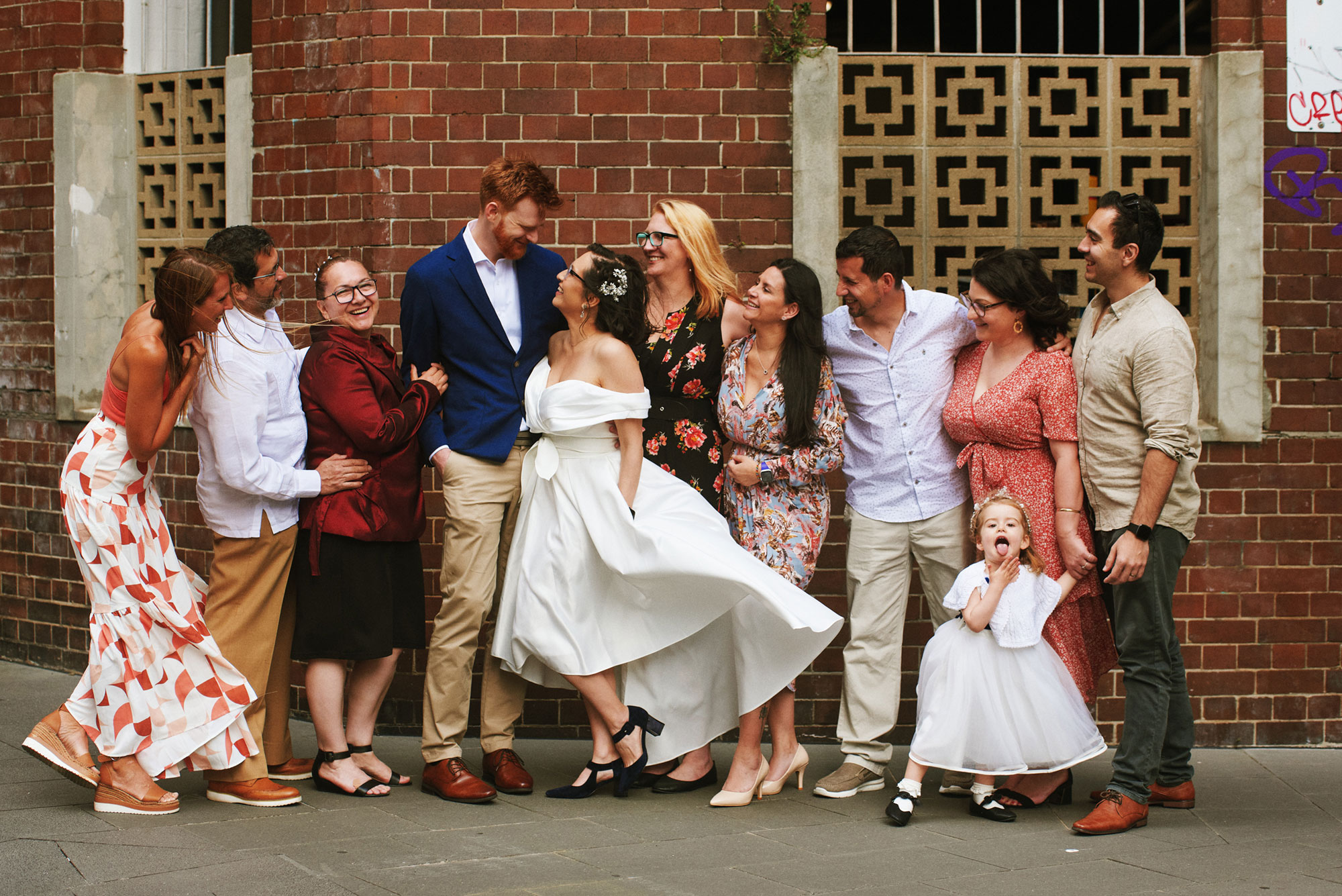Wedding photos with family and friends at Chippendale