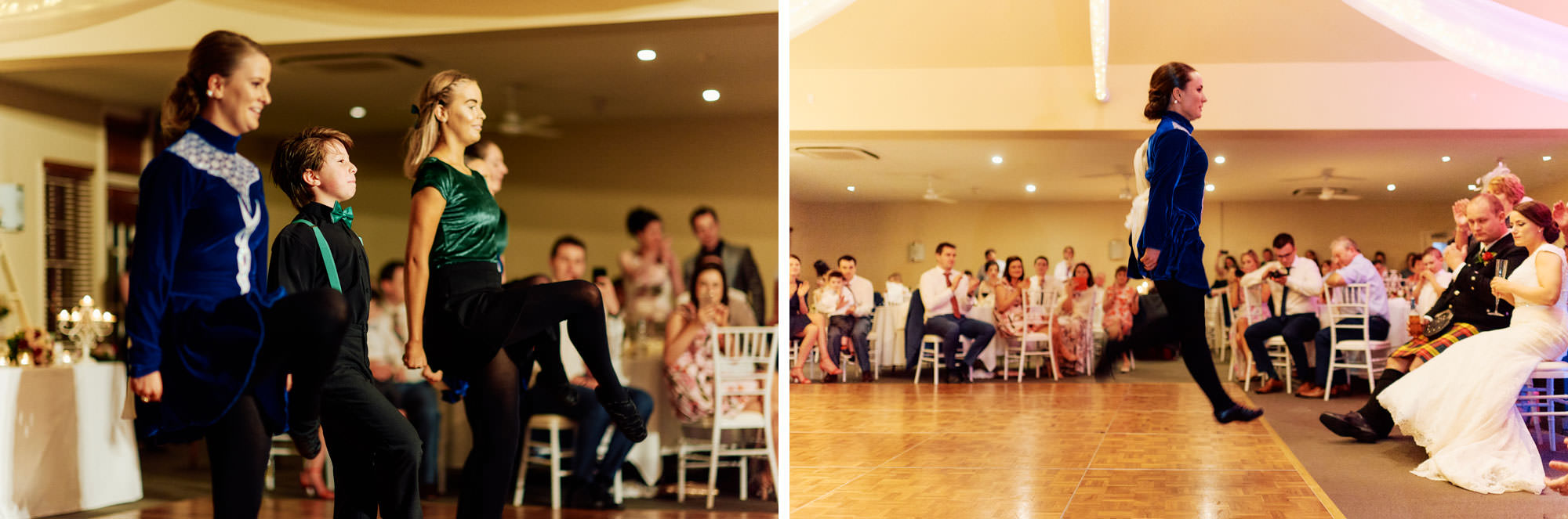 Irish dancing during wedding reception