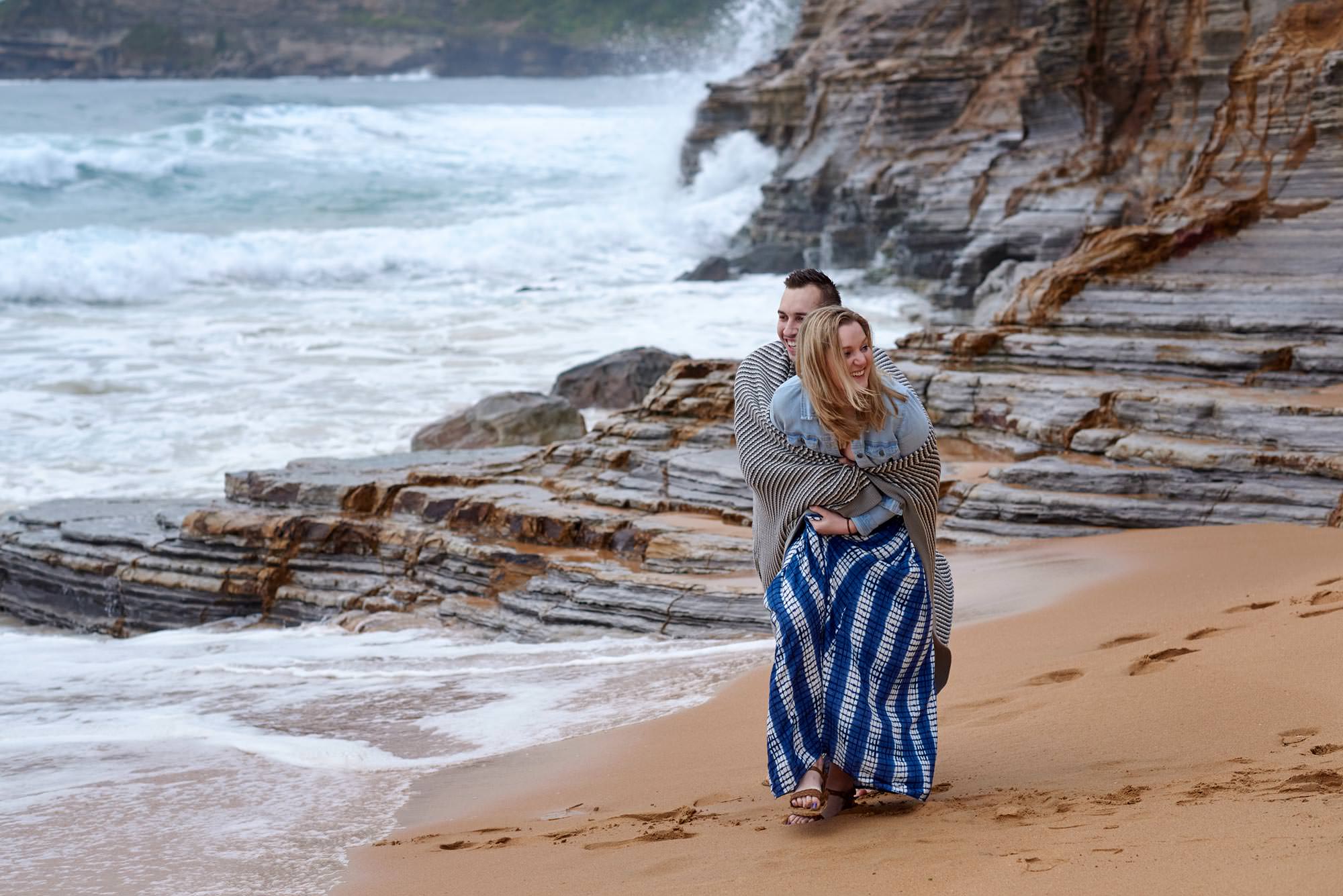 Mona Vale Beach engagement photos of Chris and Bec