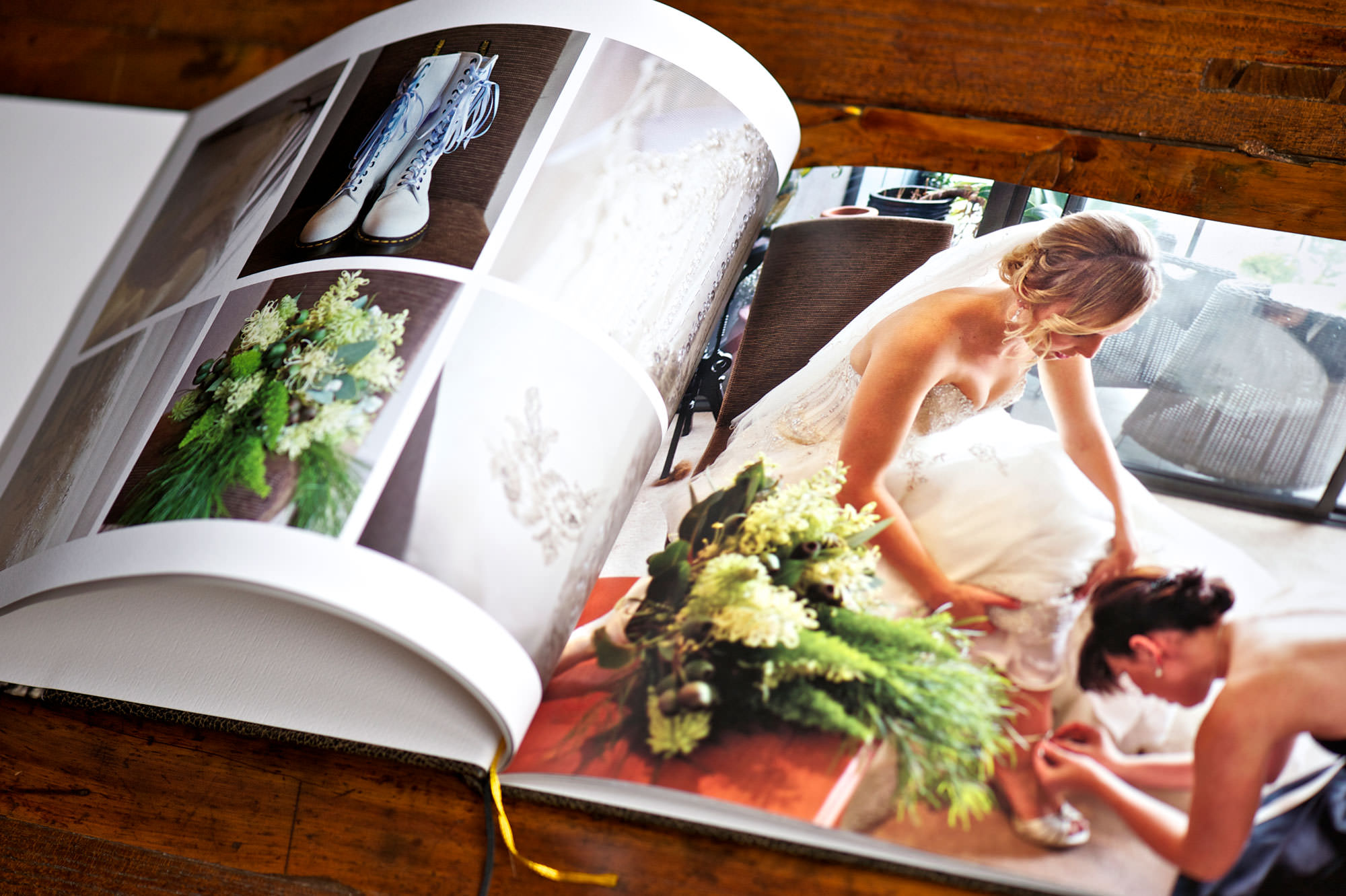 The bride getting ready pages in an Queensberry press book