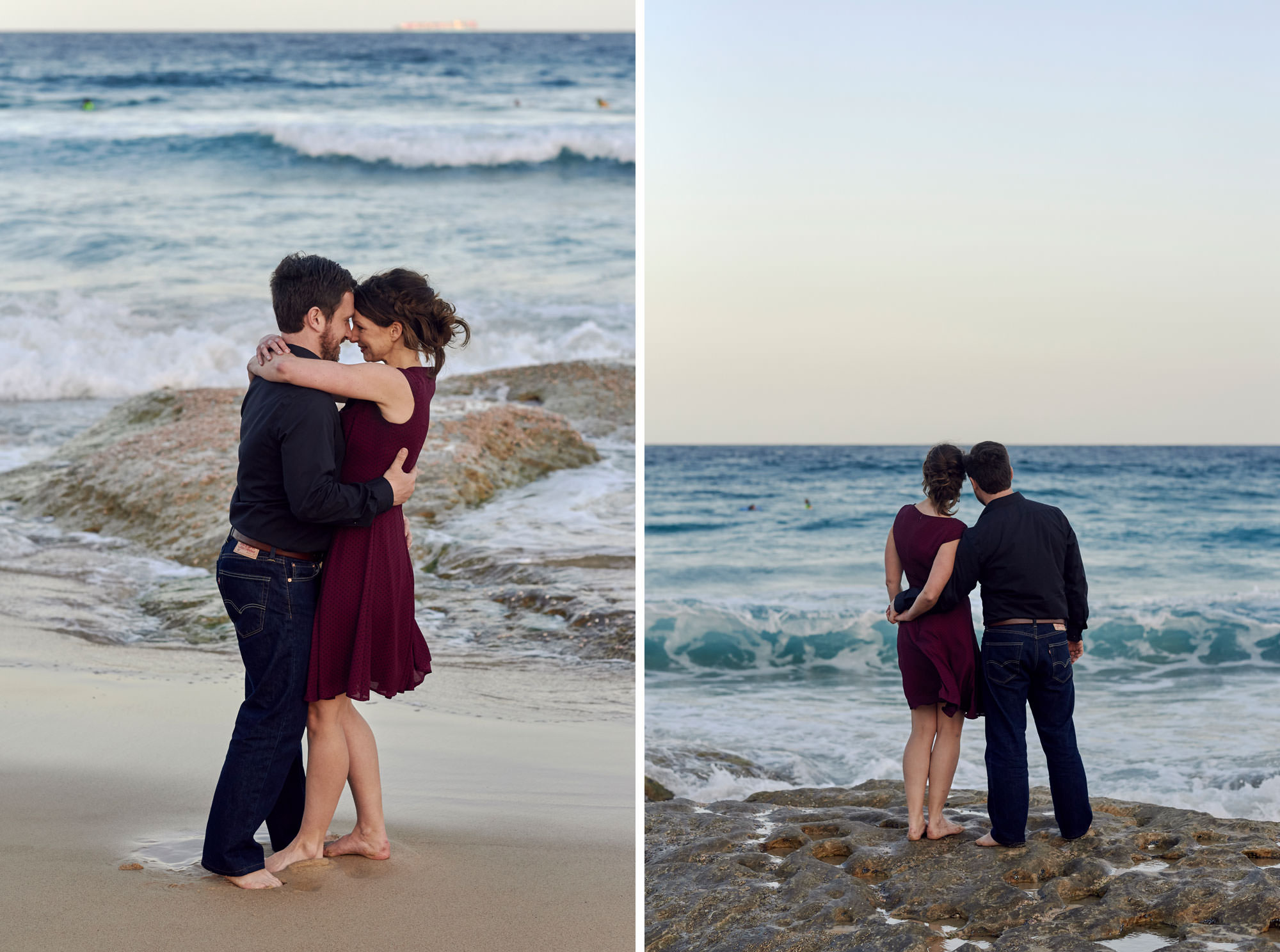Engagement love on Maroubra Beach
