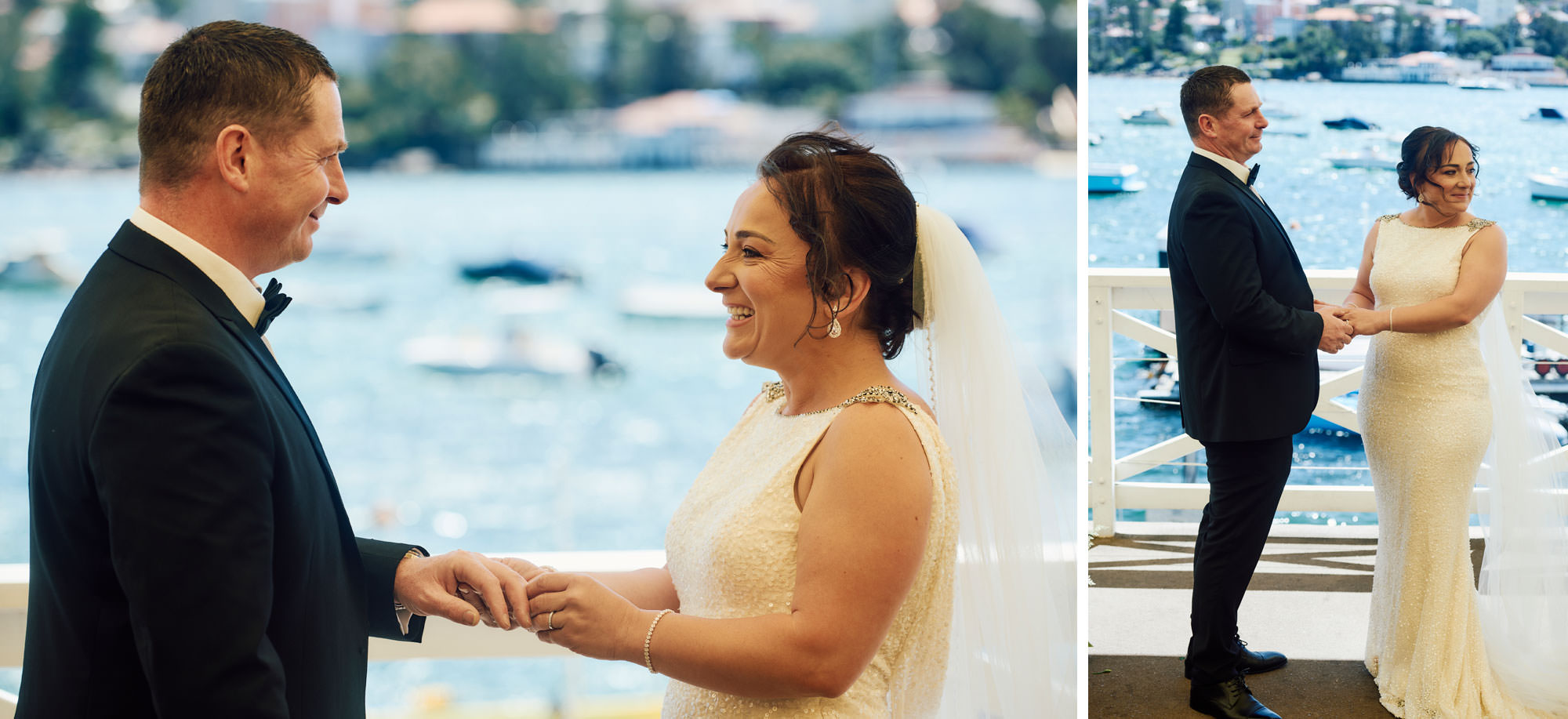 Wedding ceremony at Manly Yacht Club