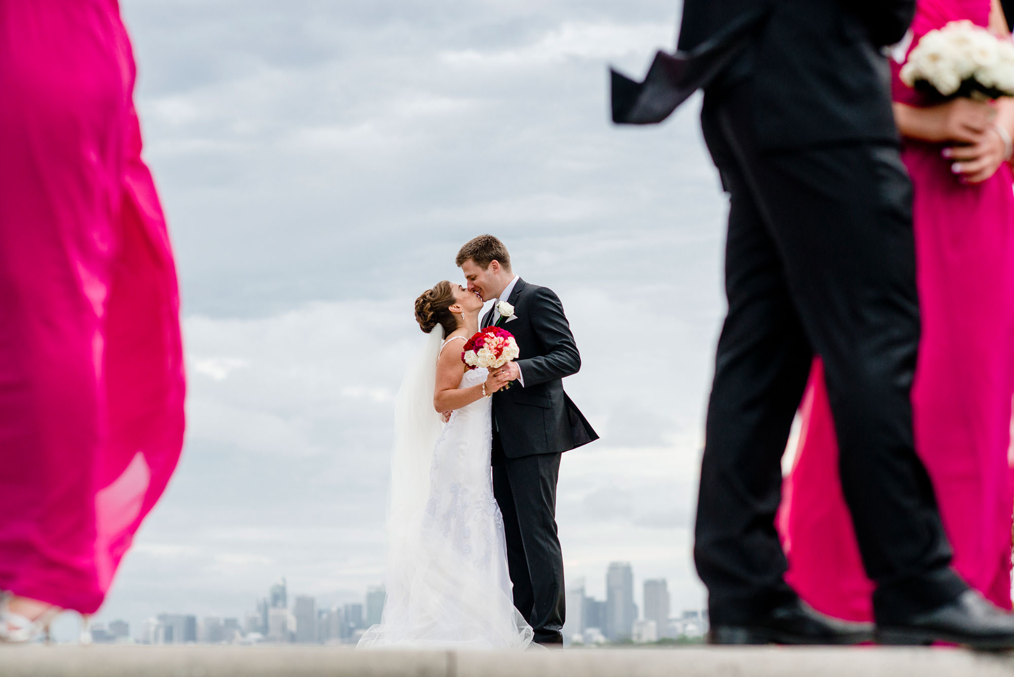 Bride and Groom with Sydney skyline