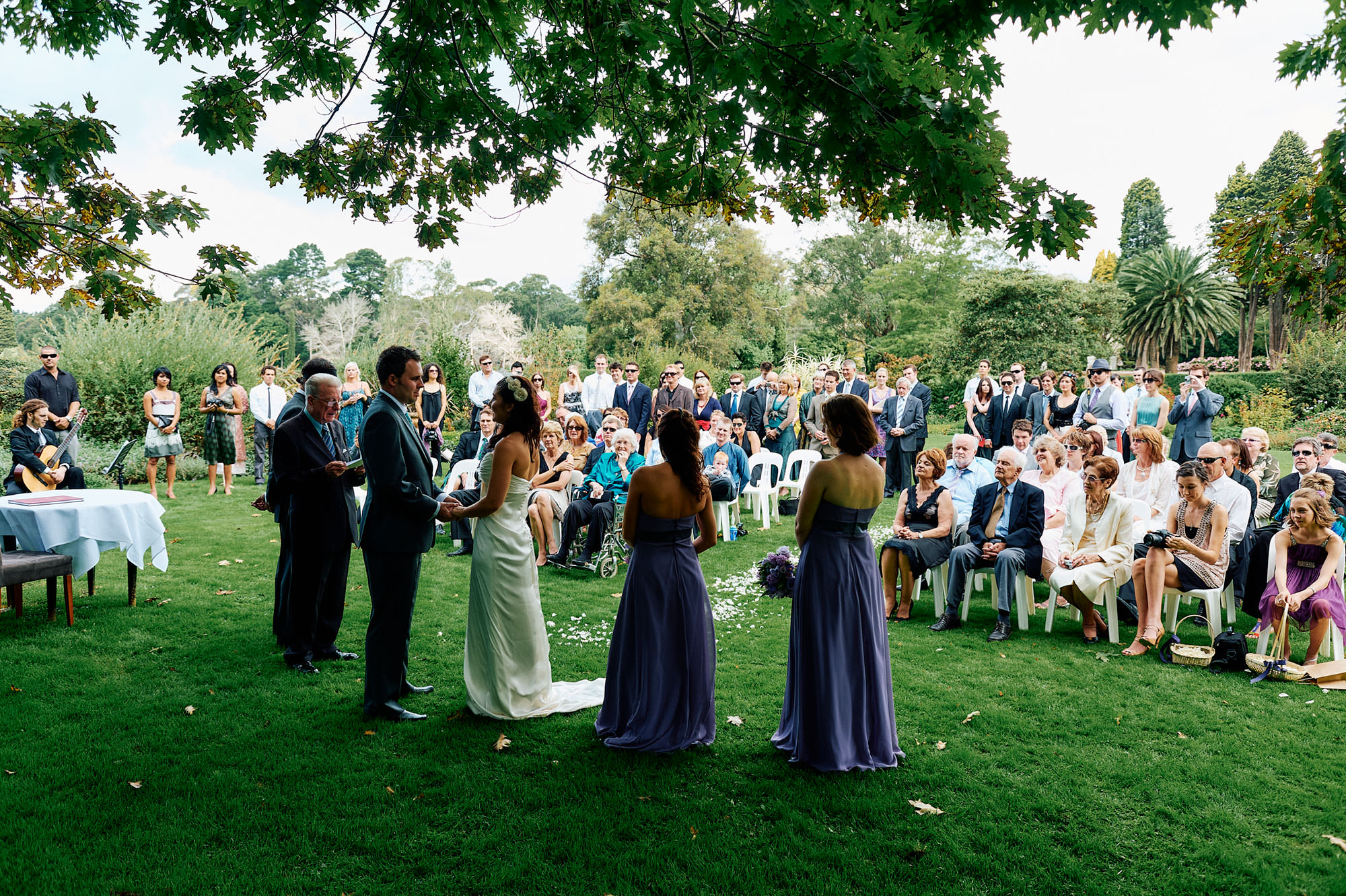 Wedding vows under tree at Craigieburn