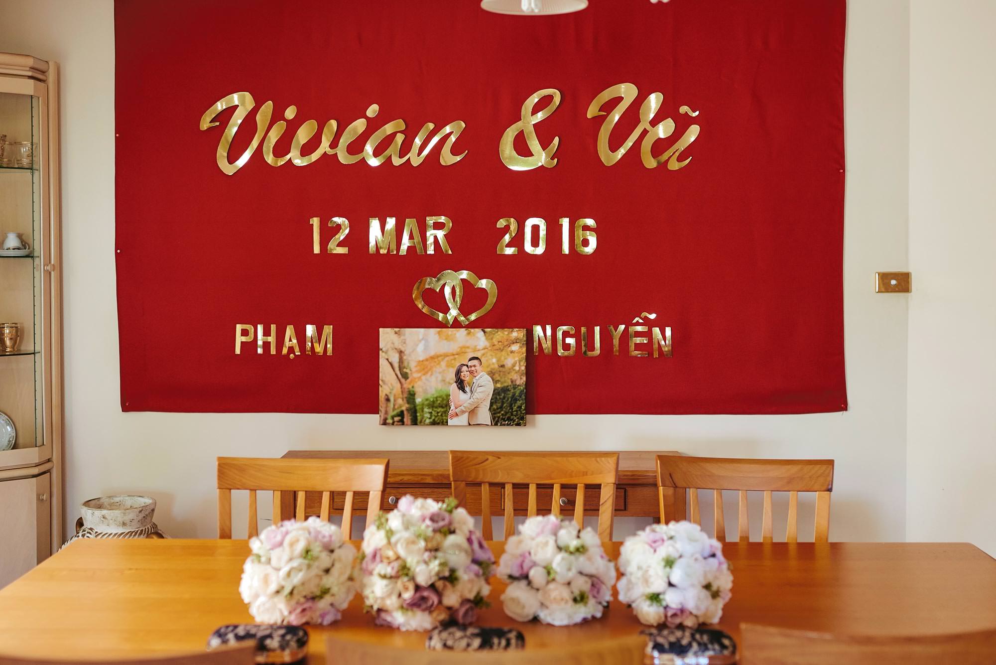 Vu and Vivian wedding sign
