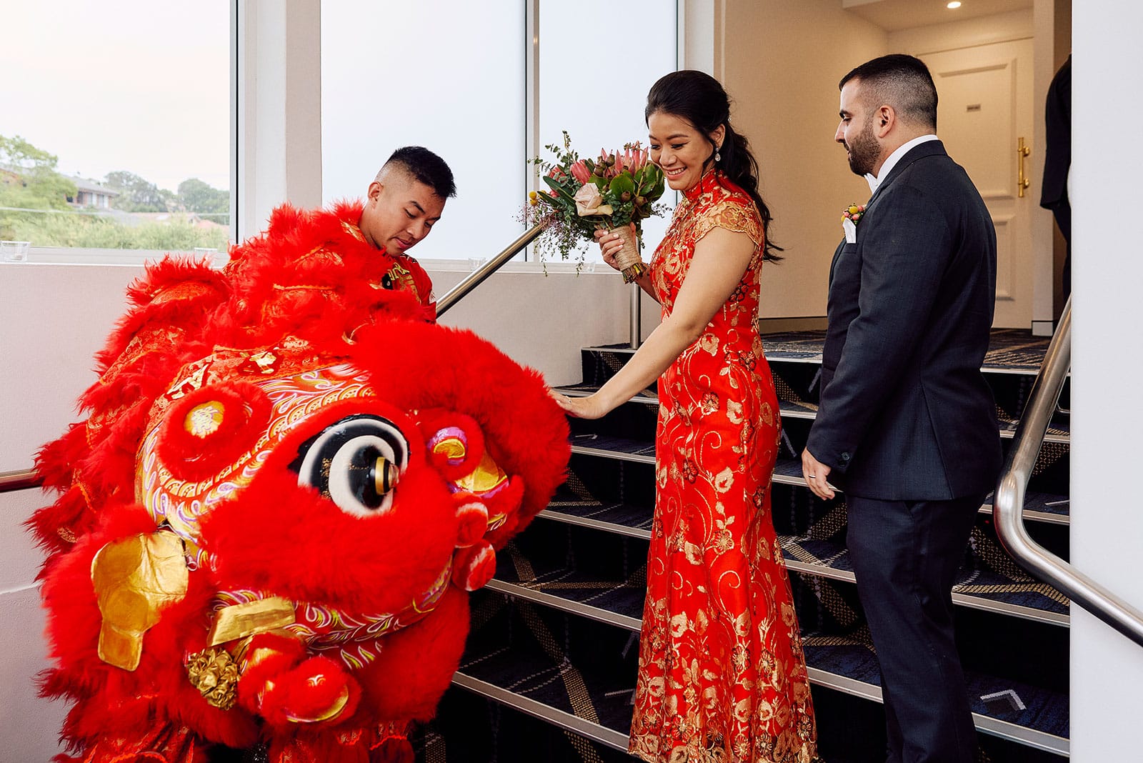 dragon at wedding reception
